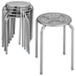 GiantexUK Set of 6 Steel Stacking Stools, Nesting Bar Chairs with Anti-Slip Feet & X-Shape Construction