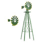 GiantexUK Garden Metal Windmill, 8FT Ornamental Wind Mill, Garden Decoration Weather Vane for Farm, Backyard and Patio (Green, Less X-braces)