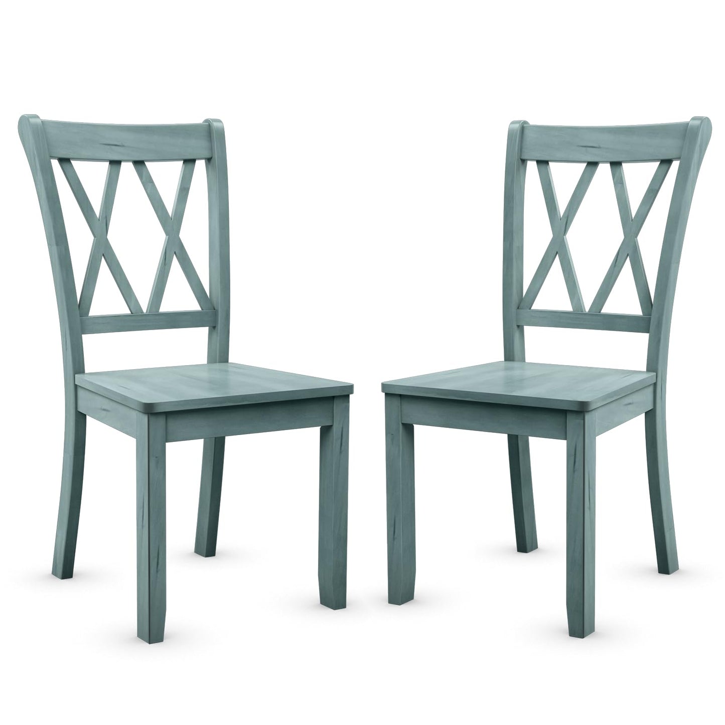 GiantexUK Dining Chairs Set of 2, Rubber Wood Kitchen Chairs with High Backrest