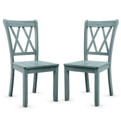 GiantexUK Dining Chairs Set of 2, Rubber Wood Kitchen Chairs with High Backrest