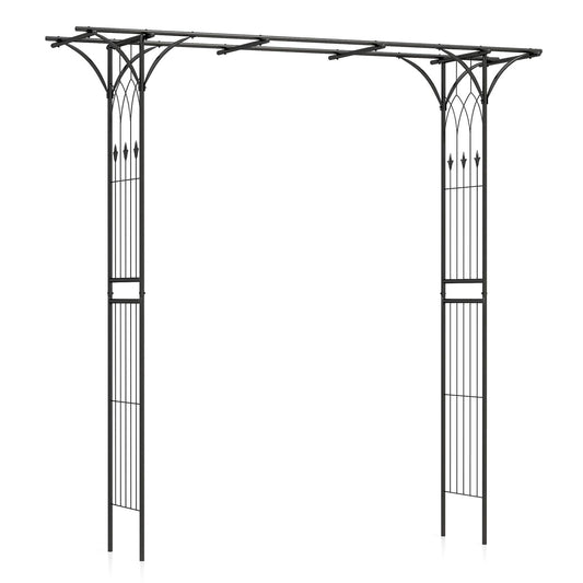 GiantexUK Metal Garden Arch, Heavy Duty Trellis Pergola Arbour