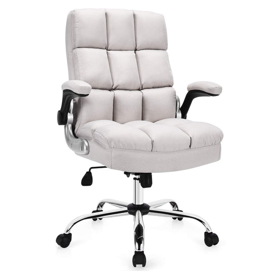 Executive Office Chair, Ergonomic High Back Swivel Computer Desk Chairs with Flip-up Armrests