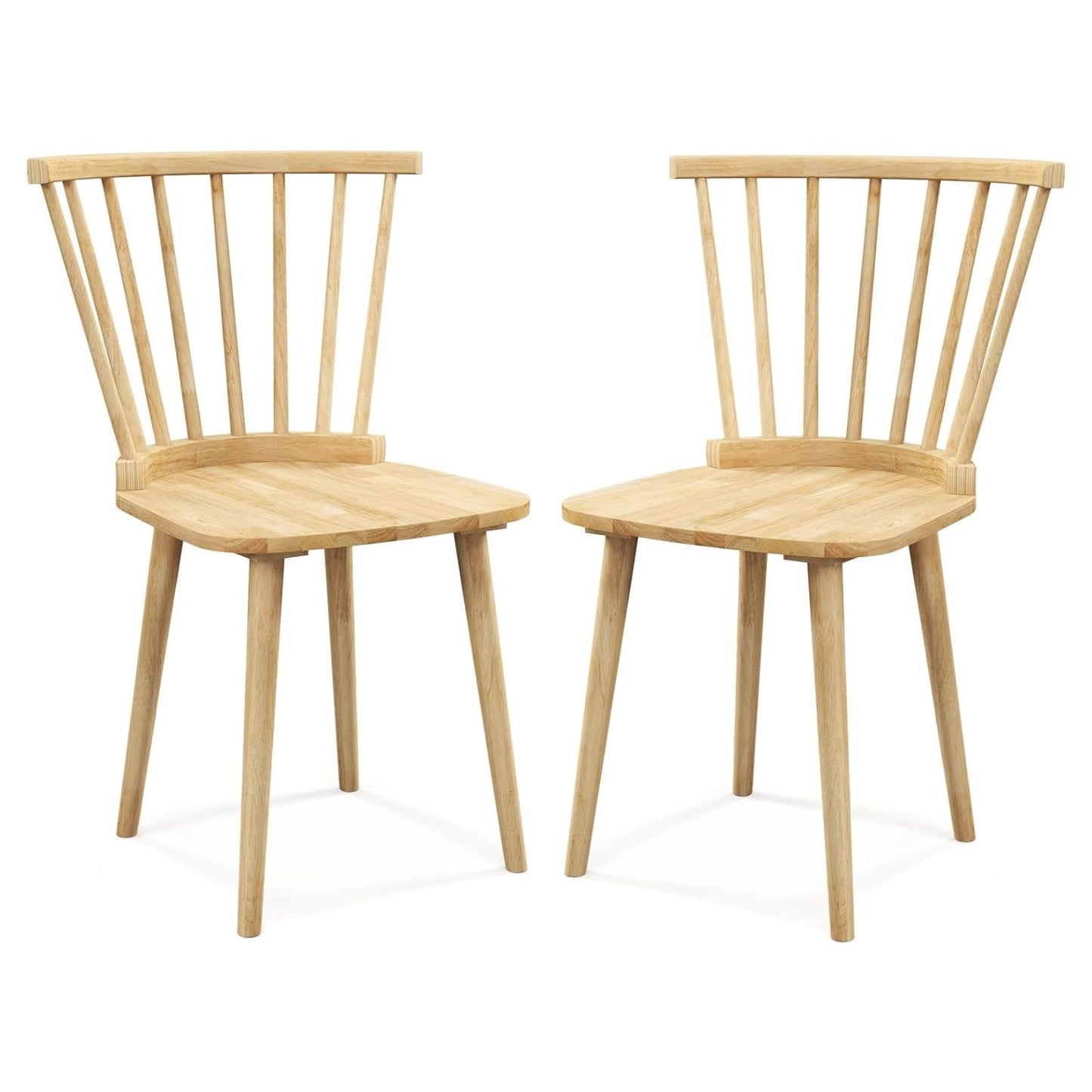 GiantexUK Dining Chairs Set of 2, Windsor Style Chairs with High Spindle Backrest