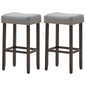 GiantexUK Bar Stool, 2 Pieces Wooden Frame Backless Bar Chairs with Footrest, 43 x 33 x 75cm