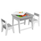 Kids Table and Chairs Set, Wooden Toddler Activity Table Set with Double-Sided Tabletop and Hidden Storage