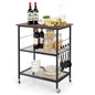 GiantexUK Kitchen Baker's Rack, 3 Tier Serving Cart Microwave Stand with Shelves