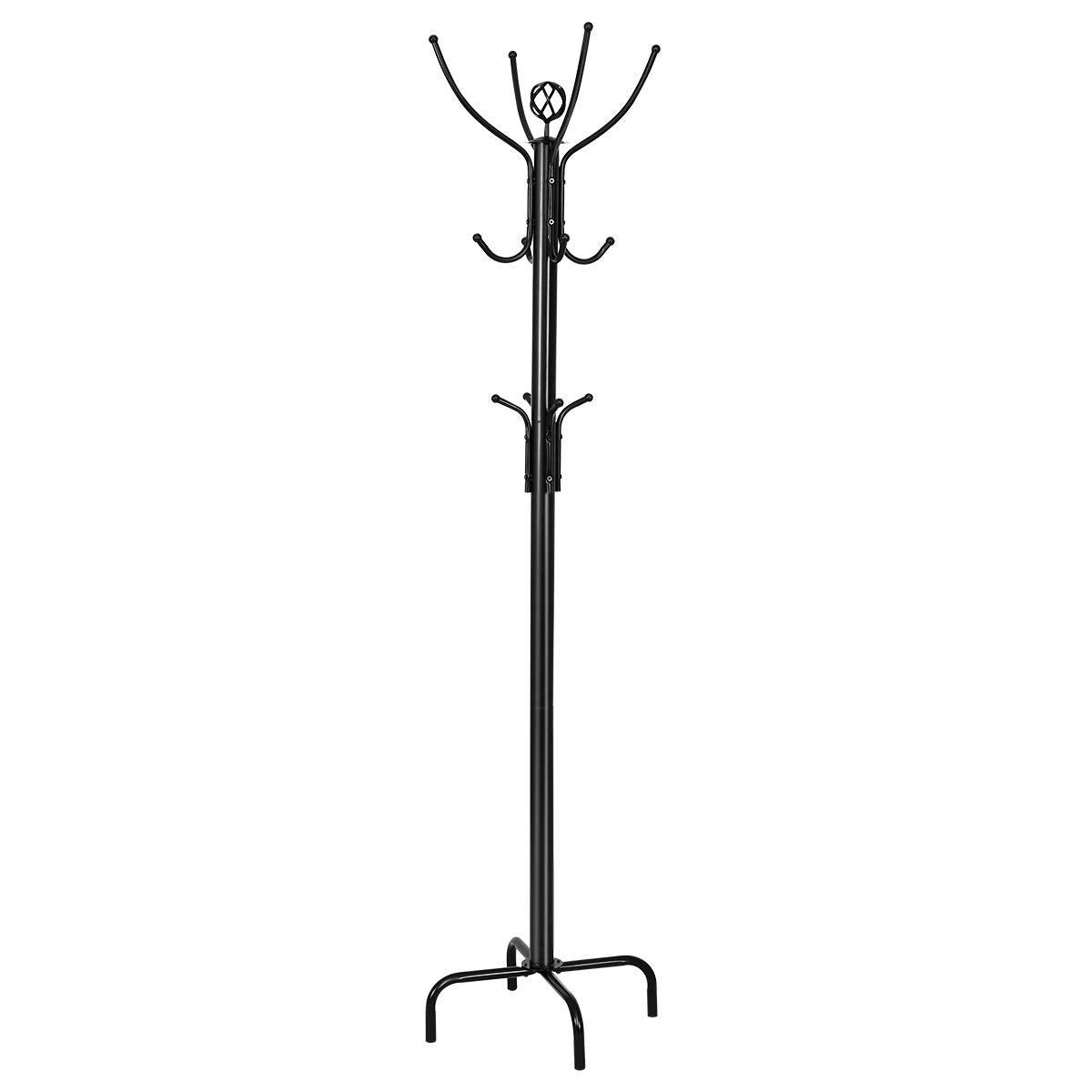 GiantexUK Metal Coat Rack, Free Standing Tree-Shaped Clothes Stand with 12 Hooks