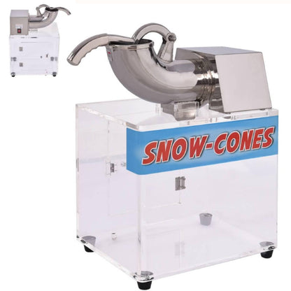 GiantexUK Commercial Ice Crusher Machine, 200KG/H Stainless Steel Electric Ice Shaver with Dual Blades & Large Box