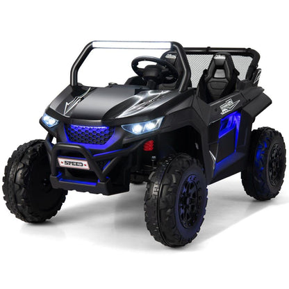 12V Kids Electric Ride On UTV, 2-Seater Battery Powered Off-road Truck with Remote Control, Bluetooth, LED Light, Music, MP3/USB/FM