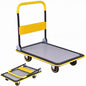 GiantexUK Folding Hand Sack Truck, 300KG Capacity Heavy Duty Platform Trolley with Wheels & Handle (91x61x89cm, 300KG, Yellow+Black)