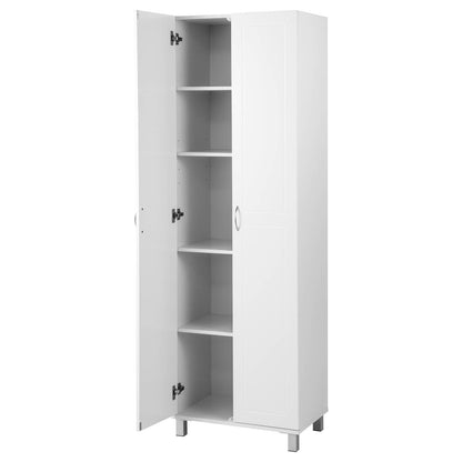 GiantexUK 187cm Tall Kitchen Cupboard, 2 Doors Freestanding Storage Cabinet with Adjustable Shelf & Raised Legs