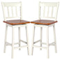 GiantexUK Bar Stools Set of 2, Rubber Wood Swivel Barstools with Back & Footrest