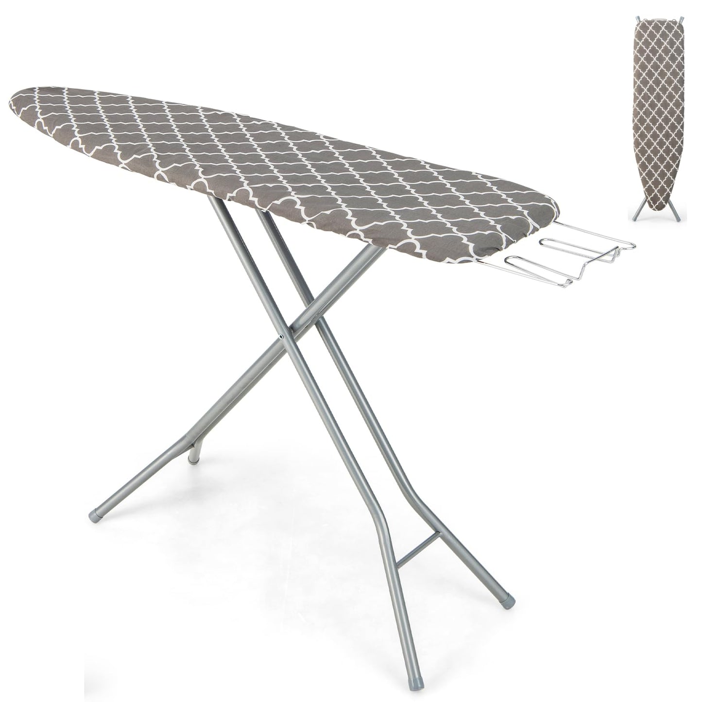 GiantexUK Folding Ironing Board with Extra Cover, 7-Level Height Adjustable Ironing Table with Cotton Cover