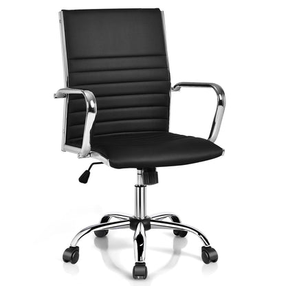 Executive Office Chair, Ergonomic High Back PU Leather Swivel Computer Desk Chair with Chrome Arms