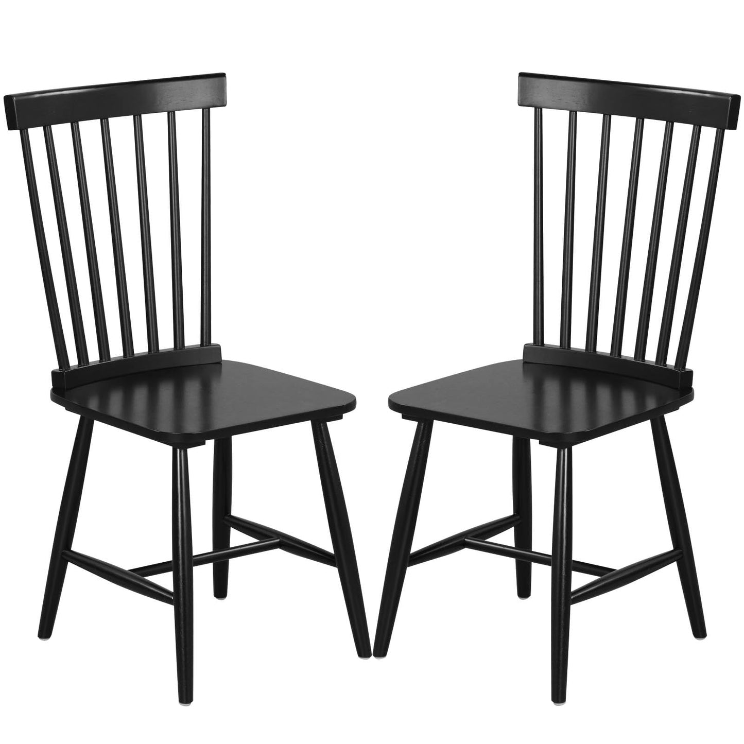 GiantexUK Dining Chairs Set of 2, Kitchen Chairs with Slatted Backrest, Rubber Wood Legs & Anti-Slip Foot Pads