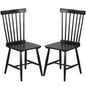 GiantexUK Dining Chairs Set of 2, Kitchen Chairs with Slatted Backrest, Rubber Wood Legs & Anti-Slip Foot Pads