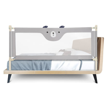 Bed Rail, Vertical Lifting Baby Beds Guard with Double Safety Lock & Adjustable Height (175cm, Grey)