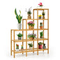 Bamboo Plant Stand, 5 Tiers Flower Shelf Rack, Indoor Outdoor Bonsai Holder Display Storage Organizer (114 x 31 x 141cm)