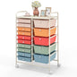 GiantexUK 15 Drawers Rolling Trolley, Utility Storage Organizer Cart with Wheels