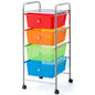 GiantexUK 4 Drawers Storage Trolley, Multipurpose Utility Rolling Cart on Wheels