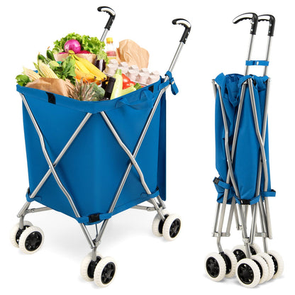 GiantexUK 90L Folding Shopping Trolley on 8 Wheels