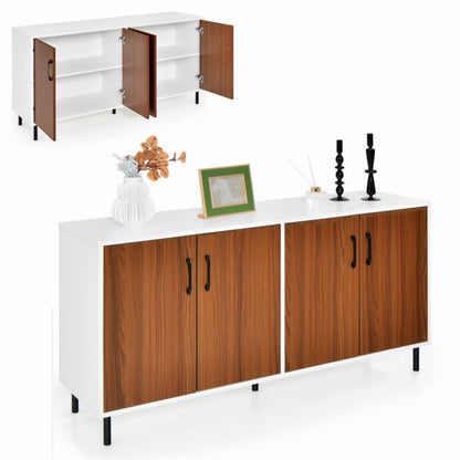 GiantexUK Kitchen Sideboard, Wooden Buffet Cabinet with 4 Doors and 5 Legs