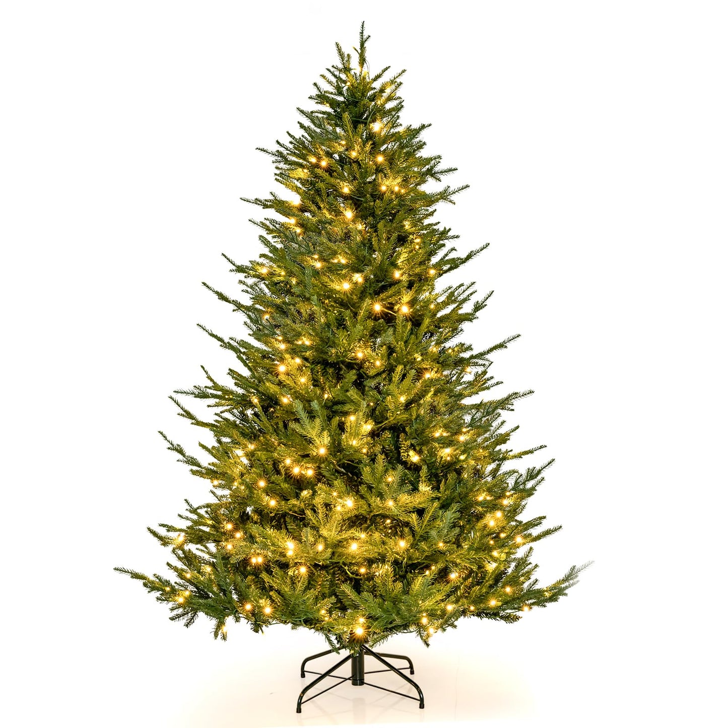 4.5FT/6FT Christmas Tree, Artificial Pre-Lit Xmas Tree with 8 Lighting Modes, 180/280 LED Lights and 386/788 Branch Tips