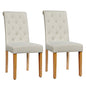 Dining Chairs Set of 2, Upholstered Fabric Kitchen Chairs with Tufted High Backrest