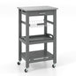 GiantexUK 4-Tier Kitchen Storage Trolley on Wheels, Rolling Storage Cart with Stainless Tabletop