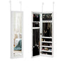 LED Lighted Jewelry Cabinet, Wall & Door Mounted Jewelry Armoire with Full-Length Mirror