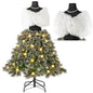 5FT Pre-lit Mannequin Artificial Christmas Tree, Dress Form Xmas Tree with 465 Branch Tips (White+Green, with 50 Light Balls)