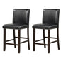 GiantexUK Bar Stools Set of 2/4, Upholstered Barstools with Padded Backrest & Footrests, Counter Height Breakfast Bar Chairs(Black)