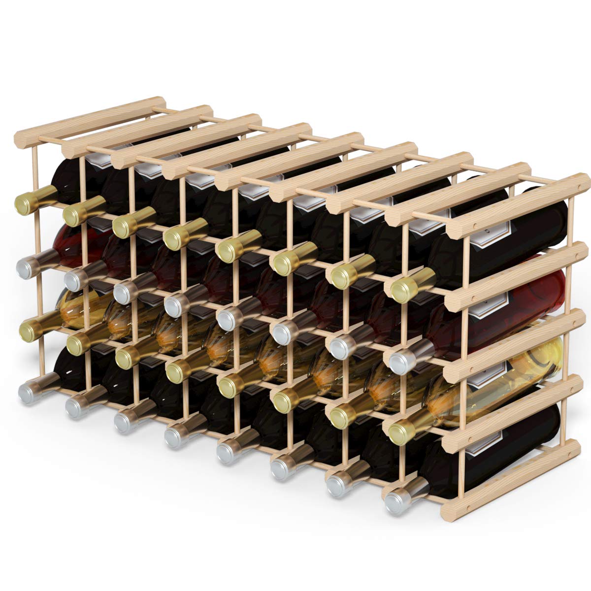 GiantexUK Wooden Wine Rack, 36 Bottle Wine Display Shelf