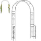 GiantexUK 2.4M Metal Garden Arch, Heavy Duty Pergola Trellis Arbour