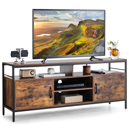 TV Stand for TVs up to 65", Wooden TV Cabinet Media Entertainment Center  for Living Room Bedroom