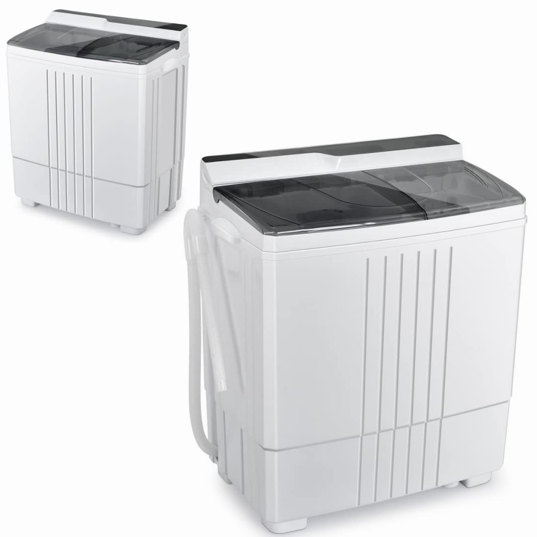 GiantexUK Twin Tub Washing Machine, 4.5KG Compact Washing Machine and Spin Dryer Combo with 3 Modes