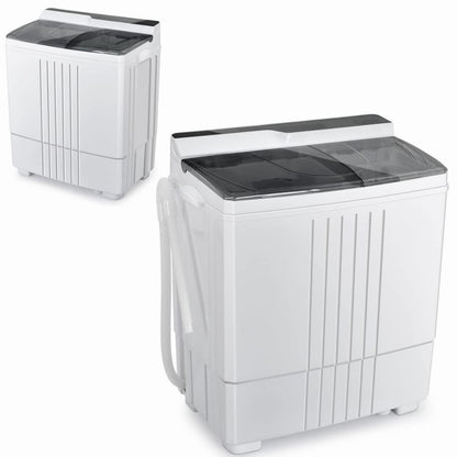 GiantexUK Twin Tub Washing Machine, 4.5KG Compact Washing Machine and Spin Dryer Combo with 3 Modes