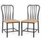 GiantexUK Dining Chairs Set of 2/4, Metal Frame Kitchen Chairs with Spindle Backrest, Footrests & Non-Slip Foot Pads