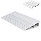 GiantexUK Aluminum Threshold Ramp, 87x42/55/67cm Non-slip Wheelchair Ramp with Adjustable Pivoting Flap