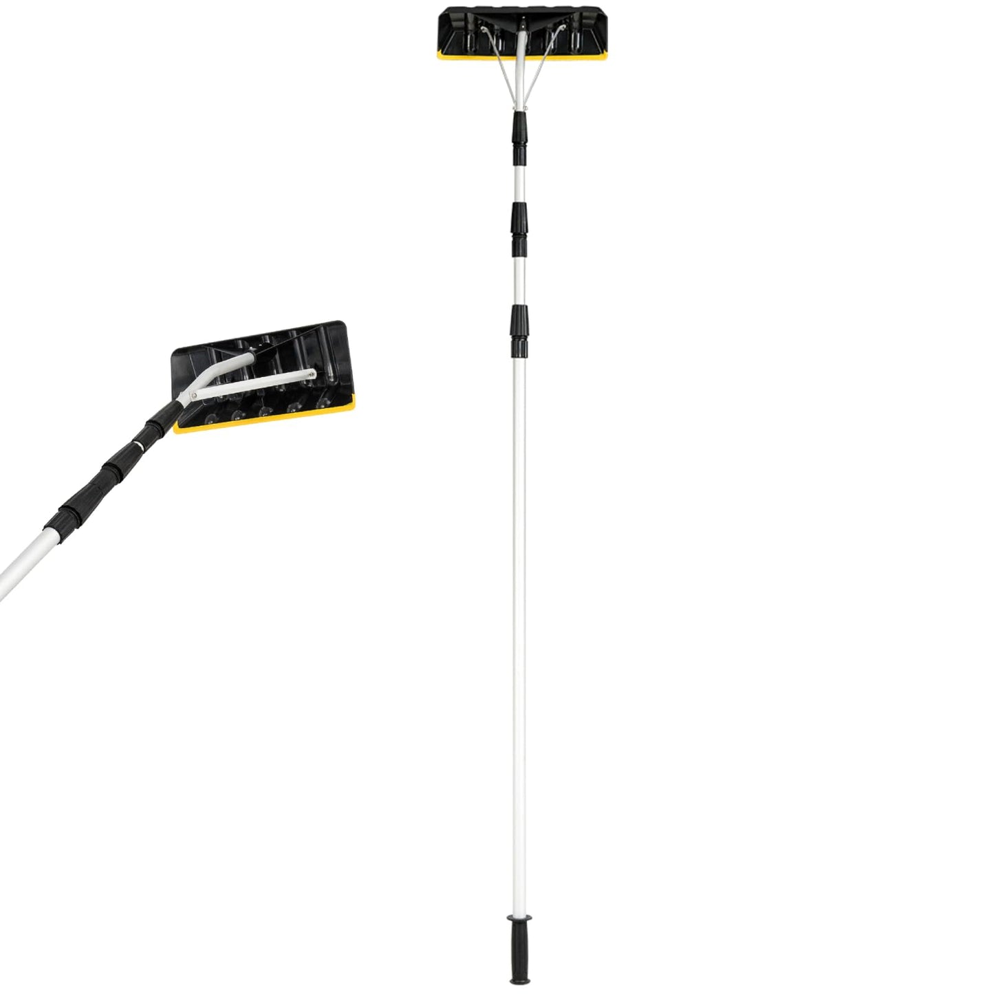 GiantexUK Snow Roof Rake, Extendable Aluminium Snow Rake (Silver+Yellow, 40 x 15 x 630cm)