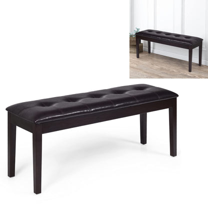 GiantexUK Upholstered Dining Bench, PU Leather Dining Room Seat with Anti-slip Pads