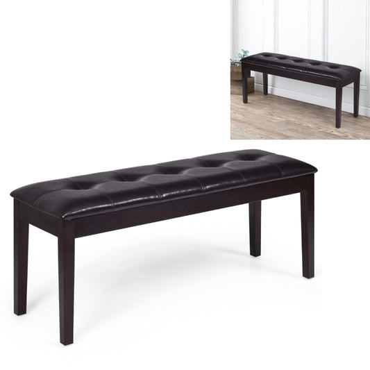 GiantexUK Upholstered Dining Bench, PU Leather Dining Room Seat with Anti-slip Pads