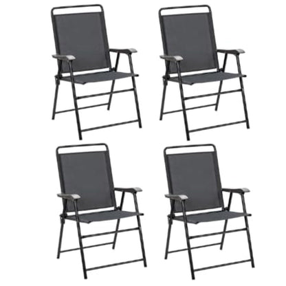 GiantexUK 4 PCS Outdoor Folding Chair, All-Weather Portable Patio Chair with Backrest