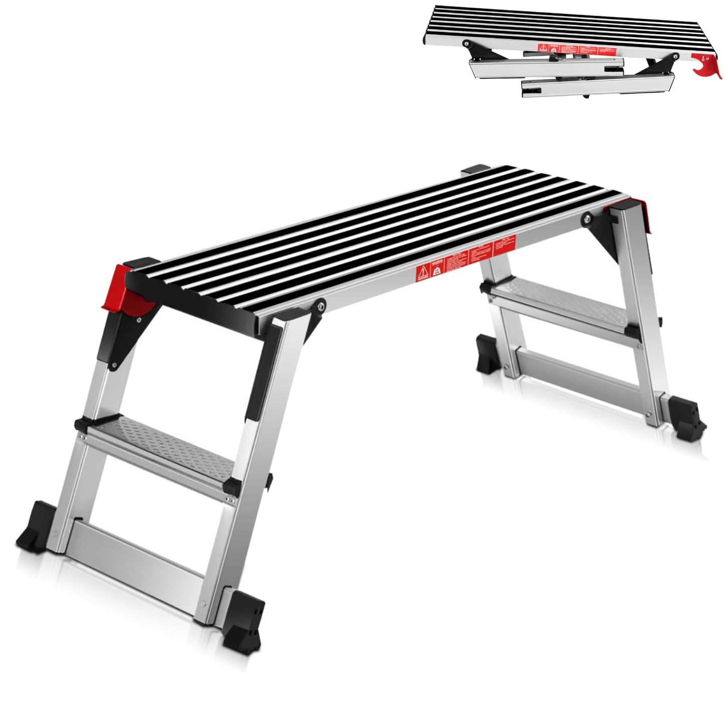 GiantexUK Aluminum Hop Up Platform, Folding Step Up Work Bench with Secure Locking