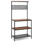 GiantexUK 4-Tier Kitchen Baker's Rack, Utility Storage Shelf with 11 Hooks