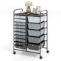 GiantexUK 15 Drawers Rolling Trolley, Utility Storage Organizer Cart with Wheels