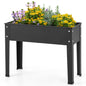 GiantexUK Raised Garden Bed, Metal Elevated Planter Box with Drainage Hole & Rolled Edges