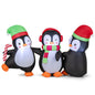 Inflatable Christmas Snowman and Penguins, Blow up Xmas Decoration with LED Lights (3 Penguins)