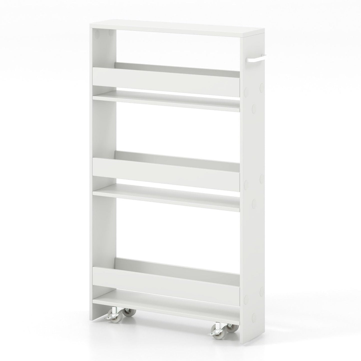 GiantexUK 4-Tier Kitchen Storage Trolley, Slide-Out Utility Rolling Cart with Wheels & Handle