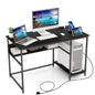 Computer Desk, 120CM Study Table Writing Workstation with Storage Shelf and CPU Stand